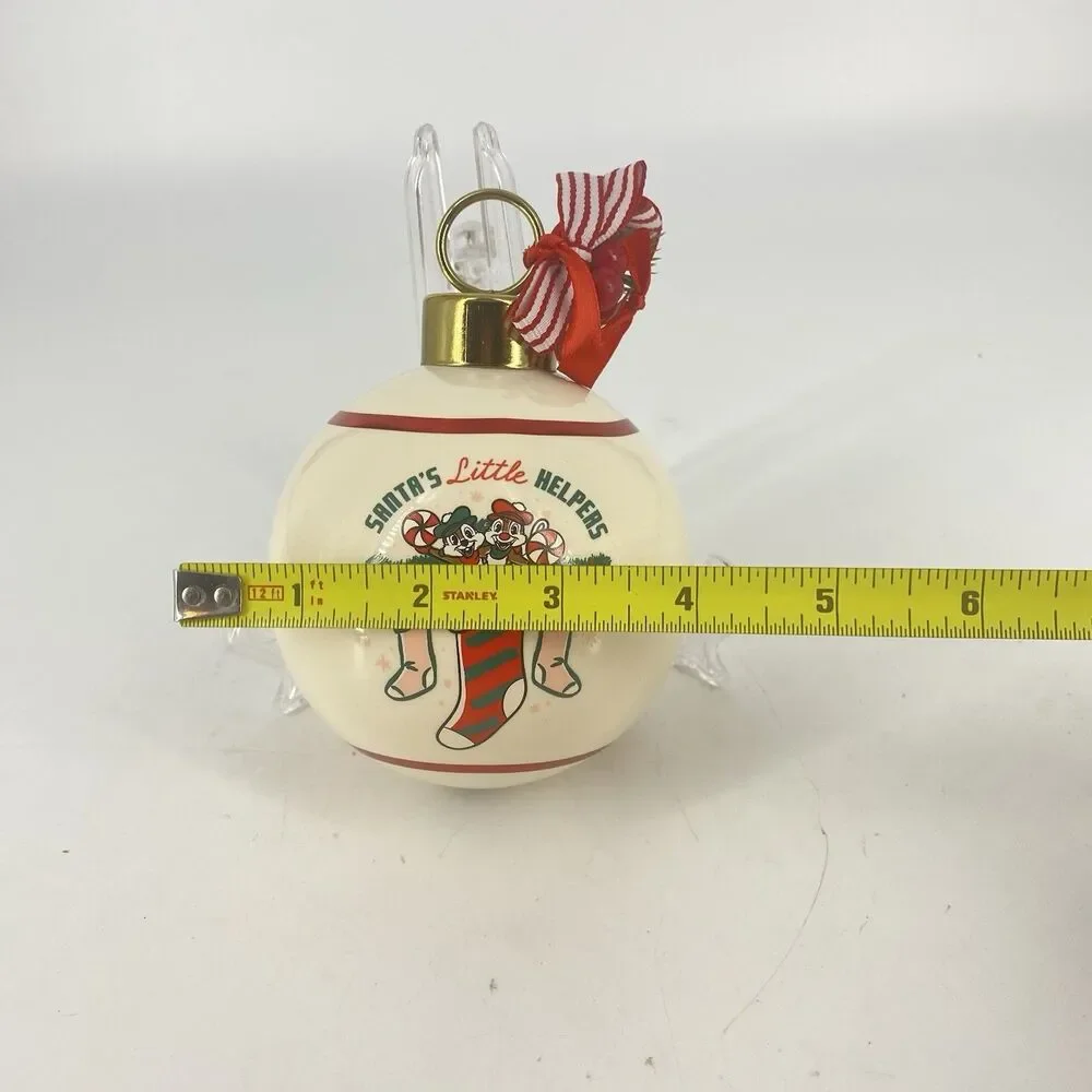 Disney Mickey Minnie Chip ’n Dale Christmas Ceramic Ball Ornament
